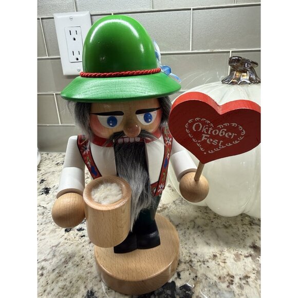 Steinbach Chubby Troll Oktoberfest Nutcracker Fall Table Top Decor Germany #306 - Picture 2 of 12